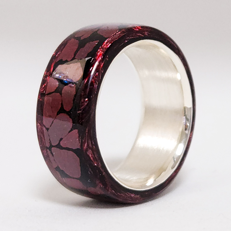 경면주사 레드카본 실버링/경면주사에 카본파이버로 가드를 만들어 스티어실버링에 레이어한작업