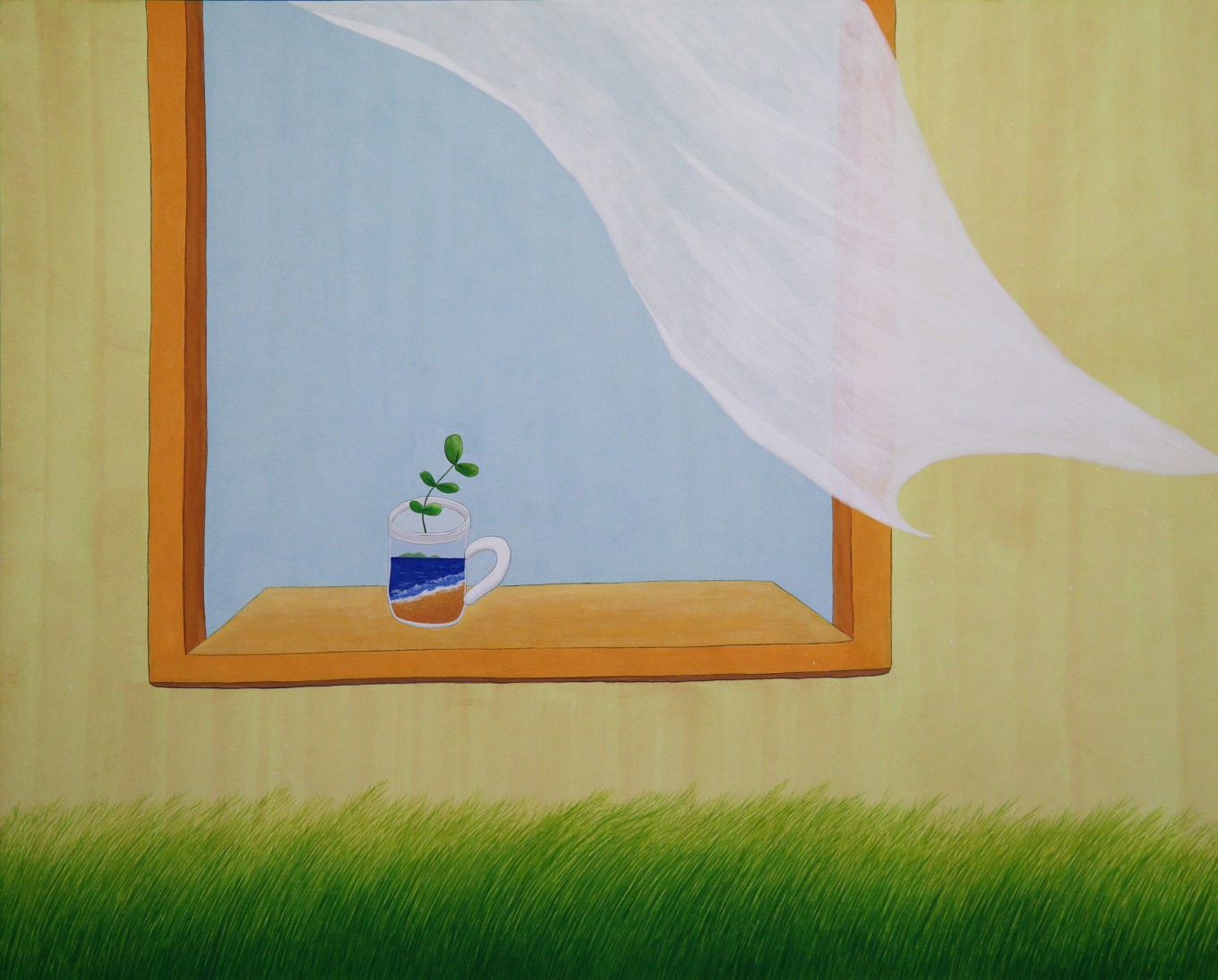 바람을 품다-창문_장지에 채색_91cmX72.7cm_2019