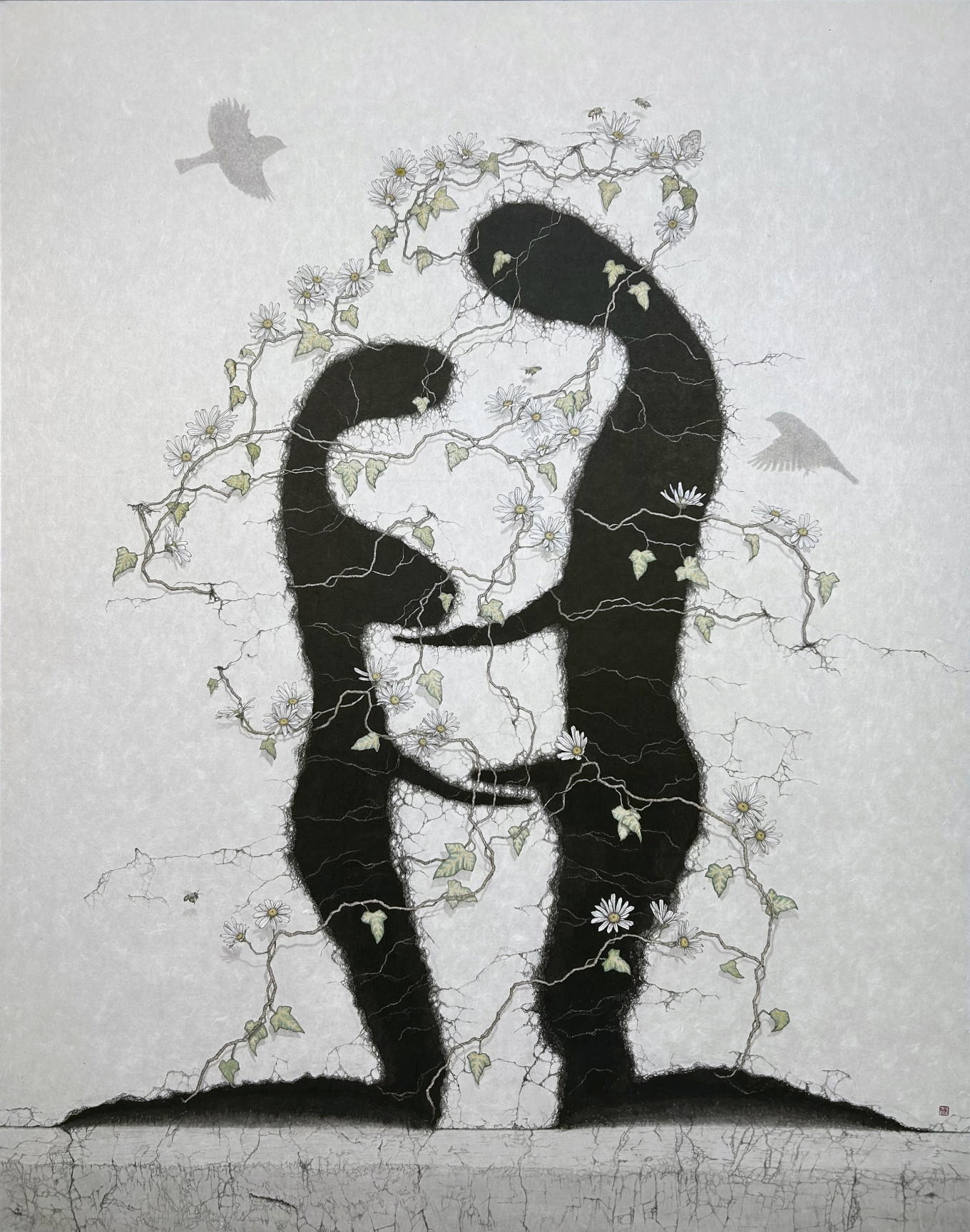 自畵 26-04. 인(仁)-무게 Ⅲ, 순지에 수묵담채, 91.0×114.5cm, 2026