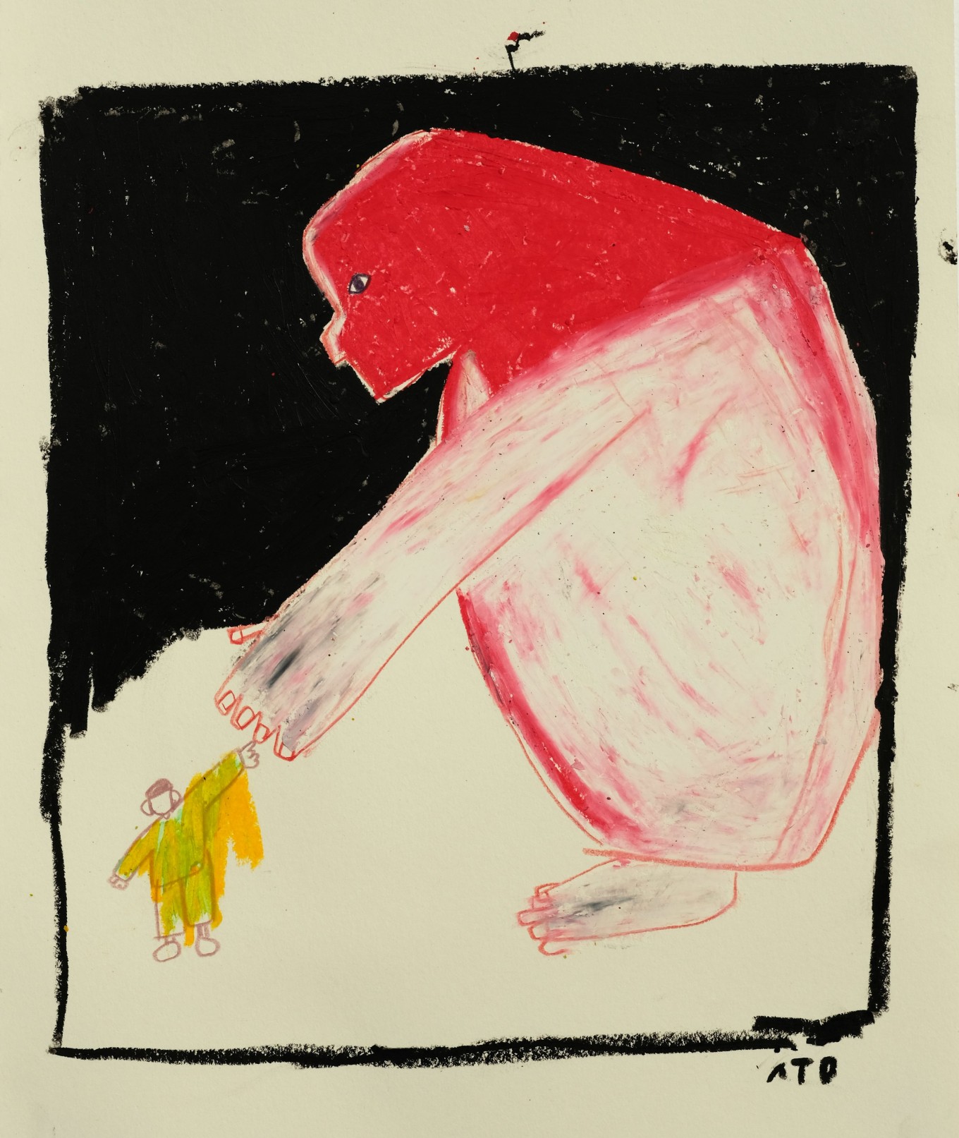 내친구, oil pastel, 28x24cm, 2020