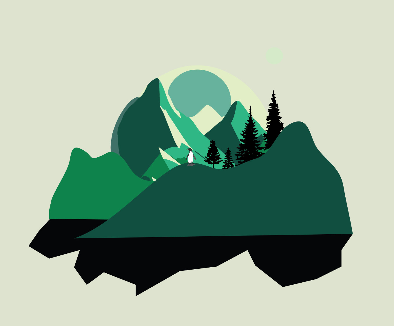 The Green Hill 1,  캔버스에 아크릴릭, 60.5x73.5cm, 2024