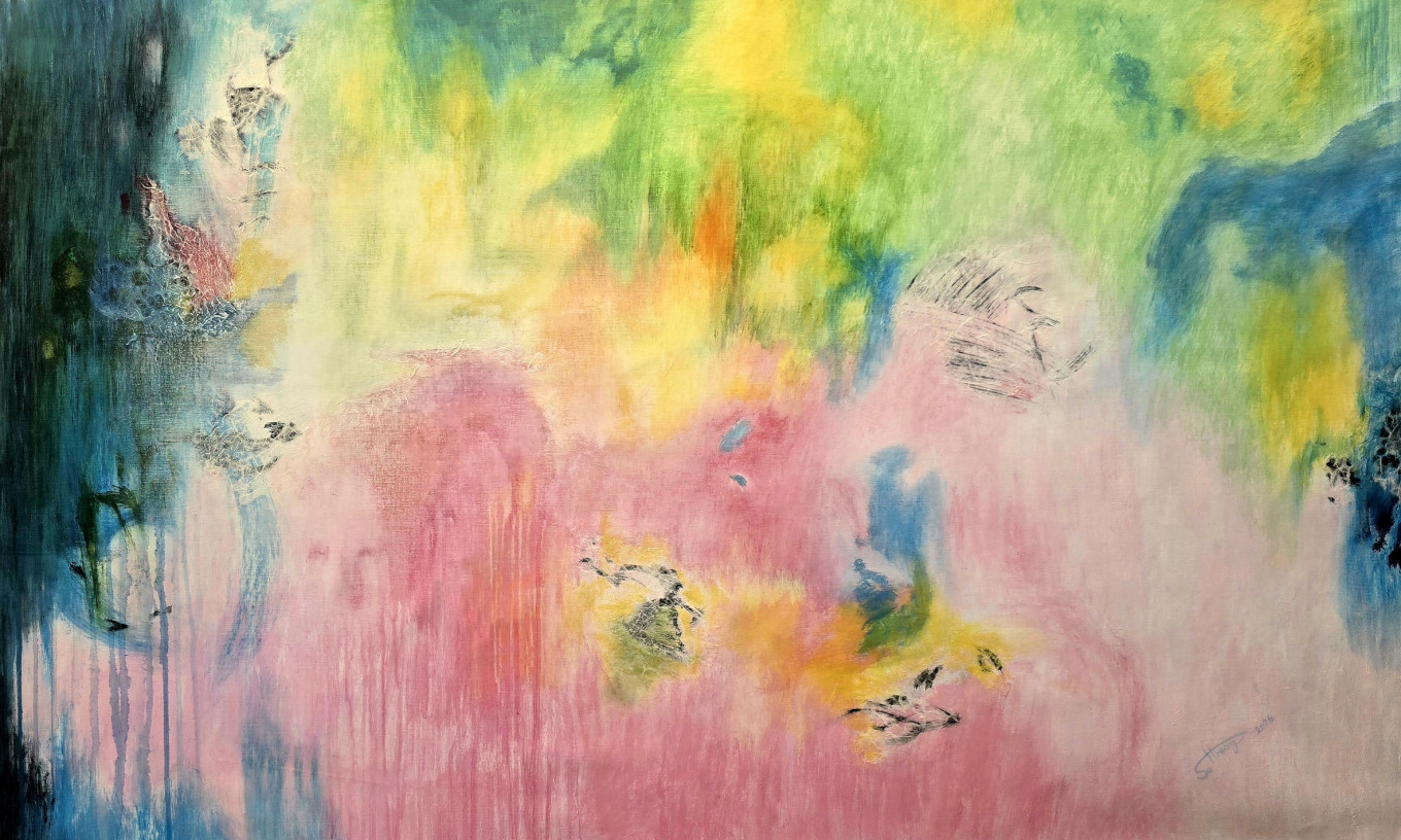 The illusion of time30, Mixed media,145cmX107cm, 2026 / 작품 앞에서 잠시라도 \\\\\\&#039;쉼\\\\\\&#039; 하면서 자신을 돌아보고 내면과 조용히 대화하는 시간을 가졌으면 한다.
