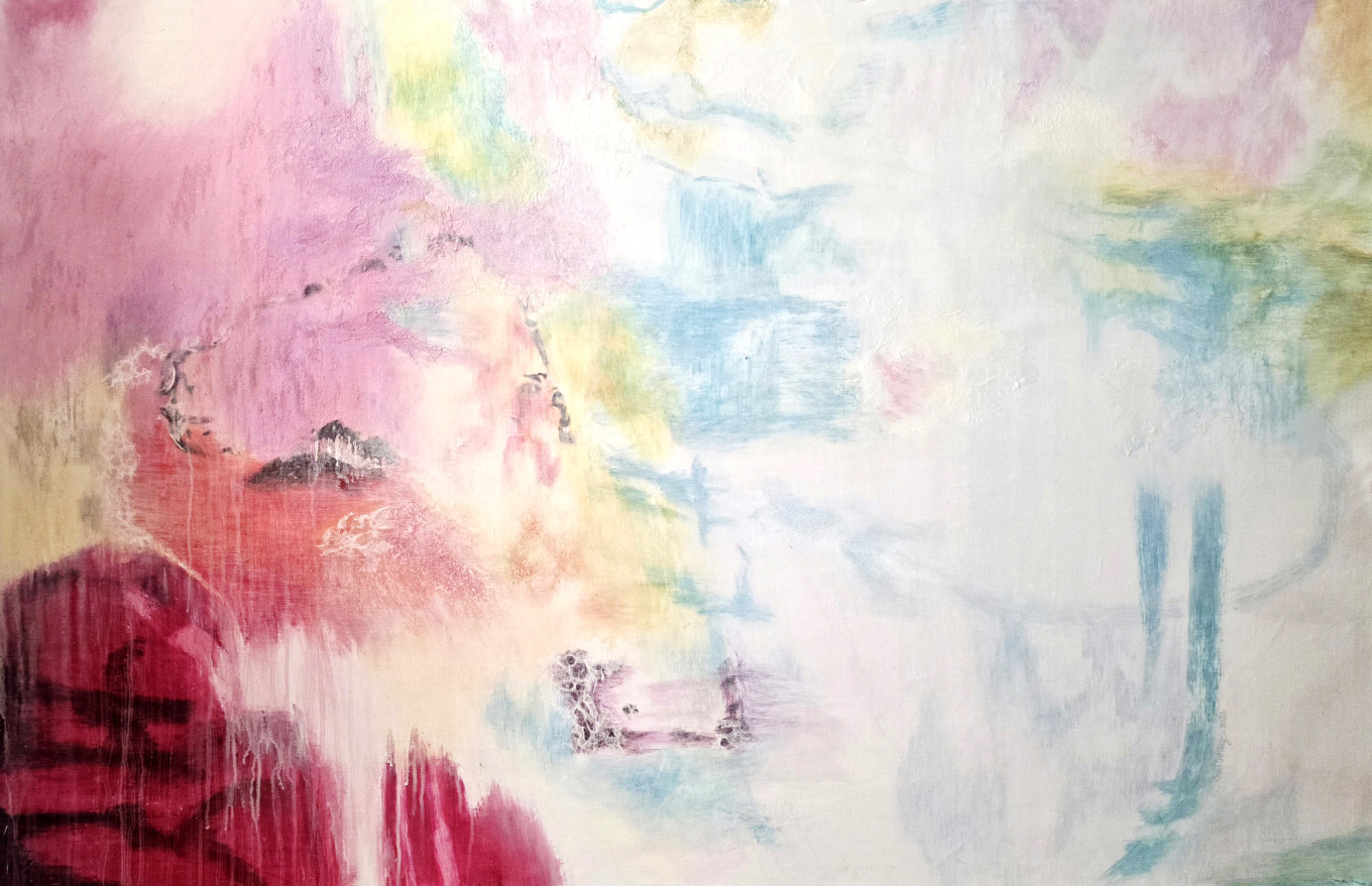 The illusion of time29, Mixed media,145cmX103cm, 2026 / 작품 앞에서 잠시라도 \\\\\\&#039;쉼\\\\\\&#039; 하면서 자신을 돌아보고 내면과 조용히 대화하는 시간을 가졌으면 한다.